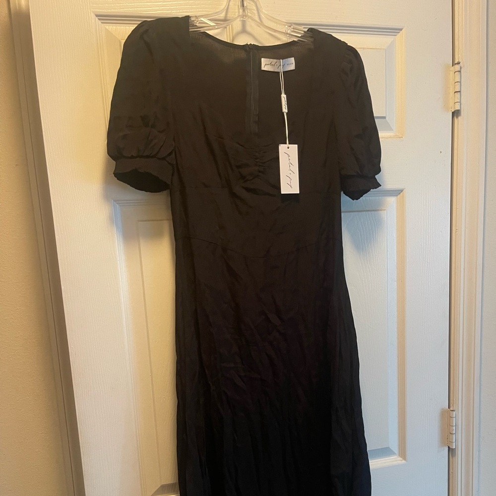 Petal & Pup black midi dress- size large.